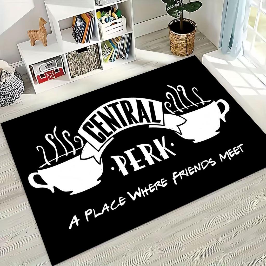 Классический коврик с логотипом Friends Central Perk для спальни, гостиной, дивана, домашний придверный коврик, декор, большой детский игровой нескользящий коврик для пола