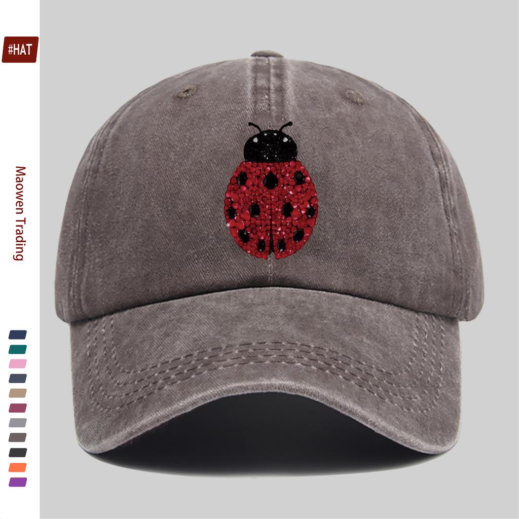 pc pcs Ladybug Print Trucker Hat with Ruby Cap Adjustable Buckle Strap Lightweight Suitable for Dating Beach Parties Cas