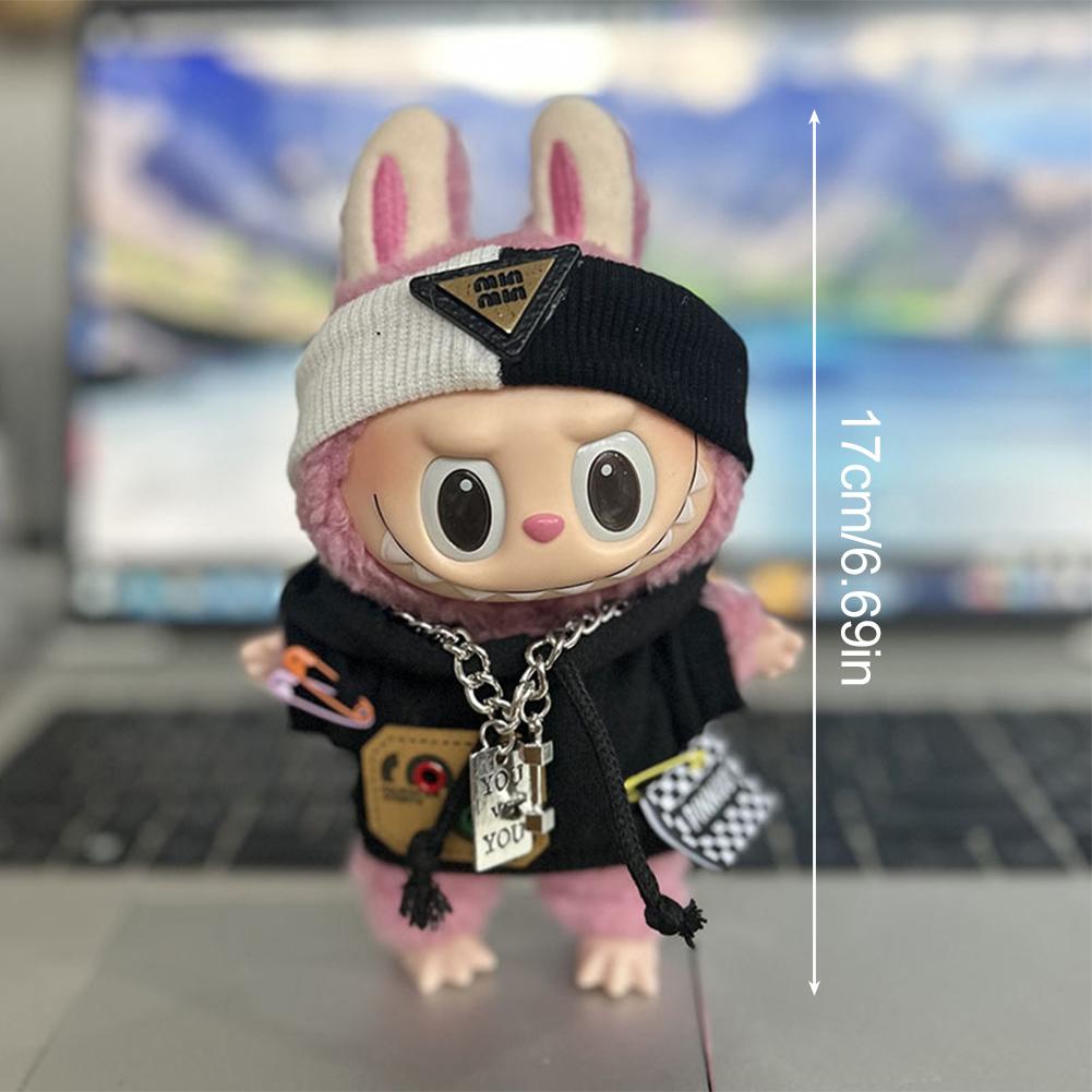 17 см Labubu Кукольная одежда Модная одежда Толстовки Кукольная одежда Цветовые толстовки Кукольные аксессуары Милые украшения Маленькая одежда