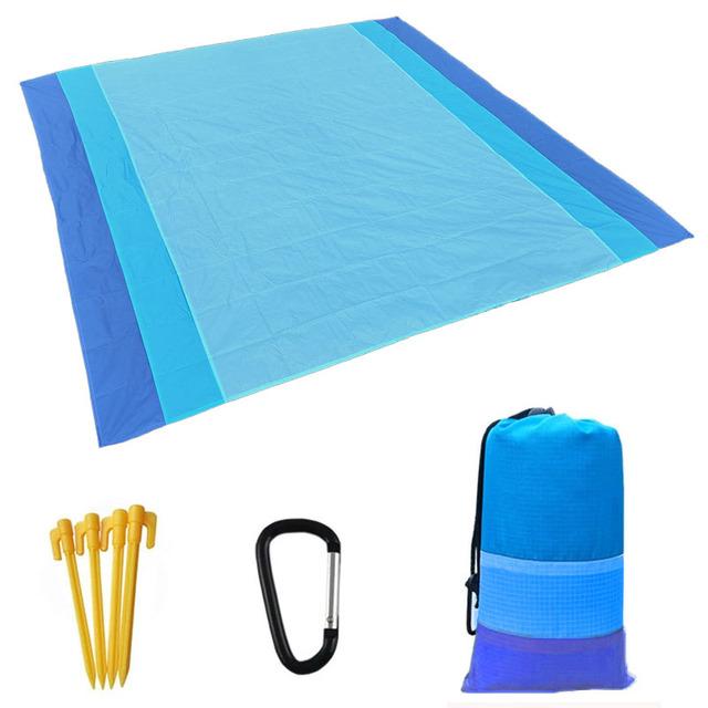 Большой пляжный коврик для полотенец Sand Free Beach Windproof Водонепроницаемые одеяла для пикника Пляжный коврик Oversized Pocket Picnic 4 Anchor