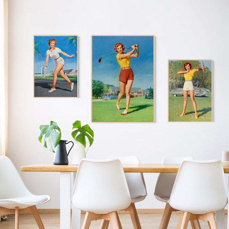 Сексуальная Красота Искусство Ретро Украшение Дома Комната Гостиная Диван Украшение Стены Картина