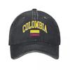 Бейсболка с флагом Колумбии Винтажная потертая хлопковая кепка-snapback для мужчин и женщин Летняя регулируемая кепка
