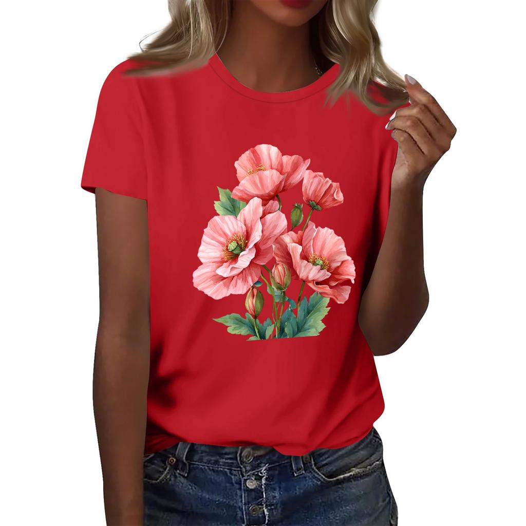 Женская мода повседневная футболка с круглым вырезом и короткими рукавами, топ, футболка, топ