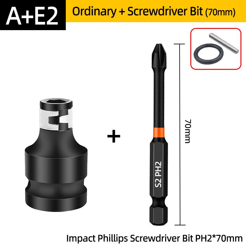 Биты для отвертки Phillips PH2 с крестообразным шлицем, магнитный ручной инструмент 50/100/150 мм, адаптер-конвертер для квадратного ключа 1/2” на шестигранный ключ 1/4”