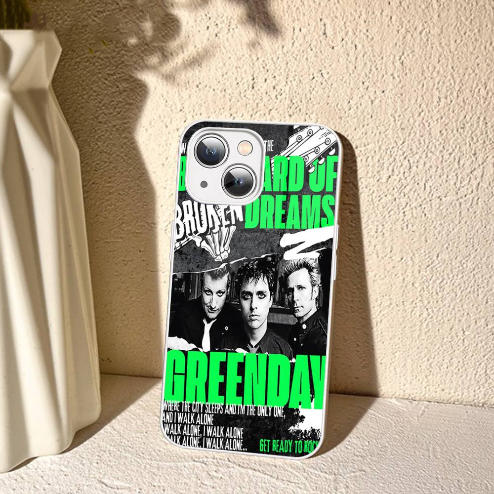 Rock Band G-Green Day For IPhone 14 13 12 Mini 11 Pro XS Max X XR 14 Plus Tempered Glass Cover