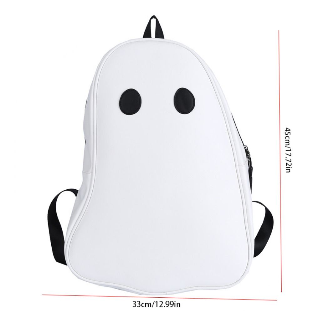 Harajuku Style Students Book Bag Pu Leather Shoulder Bag Portable Ghost Backpack Travel