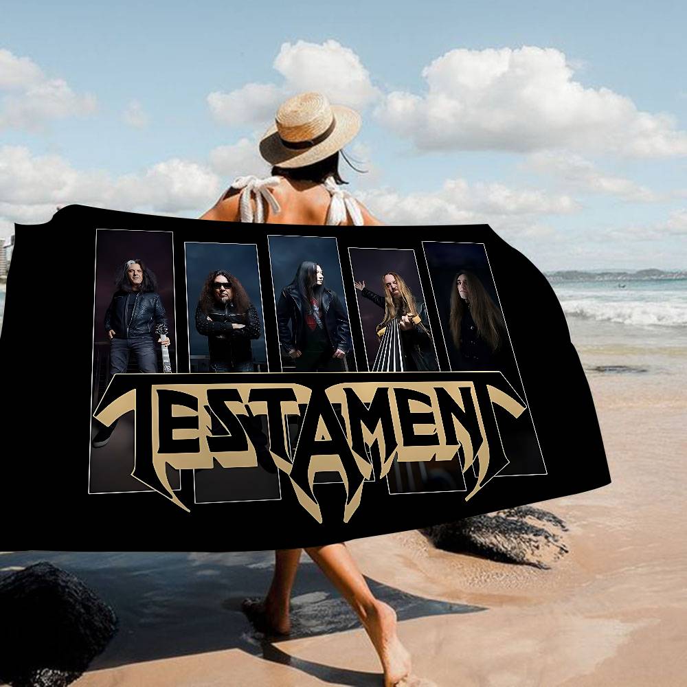 Рок Метал-группа T-Testament Трэш Микрофибра Пляжное полотенце Впитывающее Быстросохнущее Мягкое Йога Плавание Курорт Скалолазание Полотенце