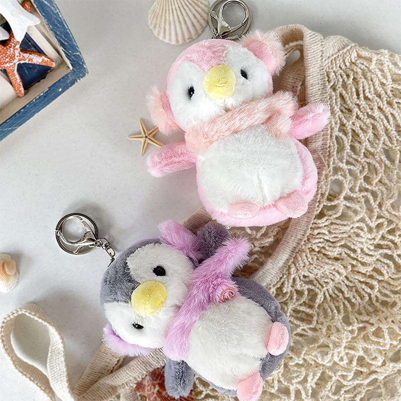 Мультяшный кавайный плюшевый шарф пингвин брелки креативный милый пингвин кулон брелоки рюкзаки украшения аксессуары подарки