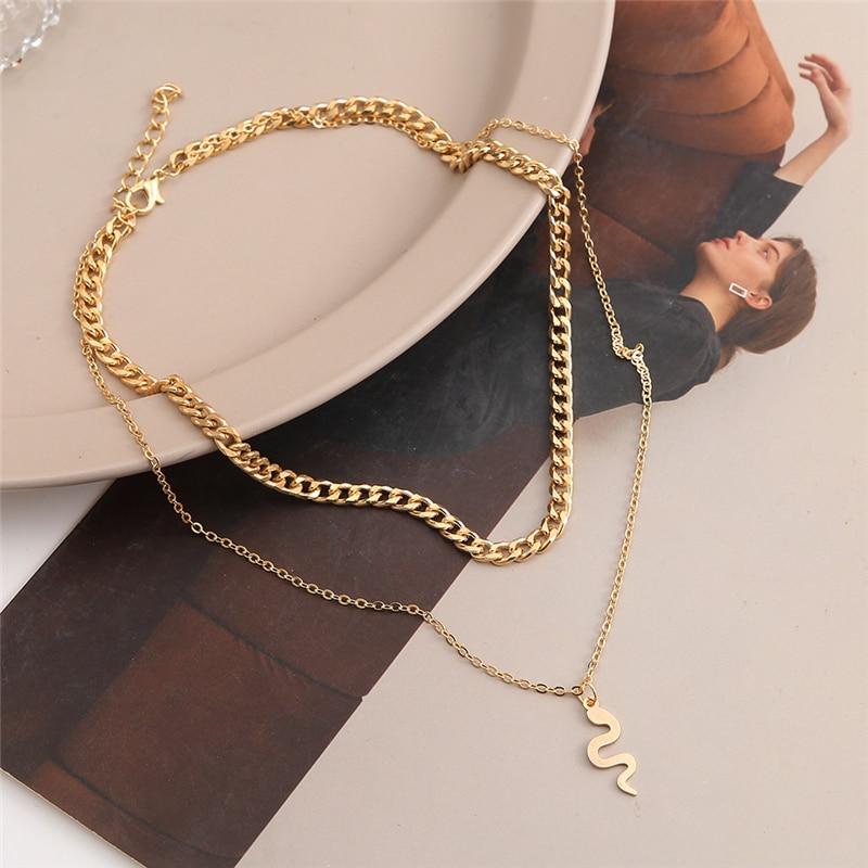 17KM Модное многослойное ожерелье со змеей и кристаллами для женщин и девочек, модная богемная золотая цепочка, ожерелье, ювелирные изделия для вечеринки