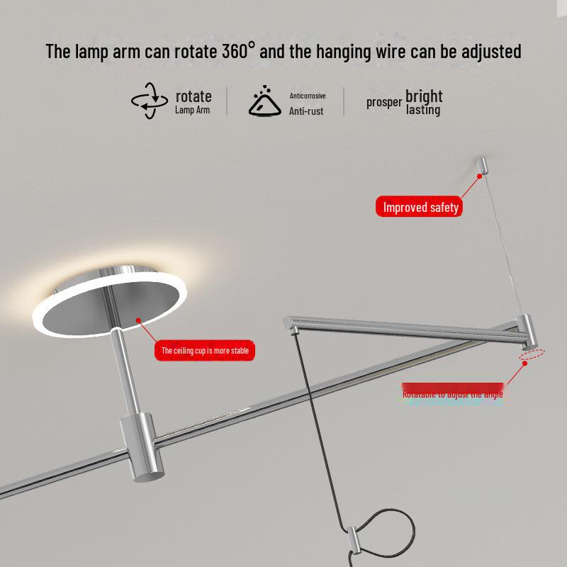«Современная регулируемая люстра UFO для столовой с полным спектром защиты глаз»
