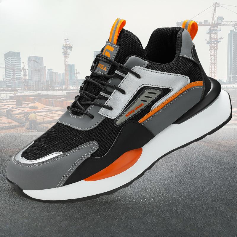 Обувь Labor Insurance, мужская, всесезонная, с защитой от ударов и проколов, легкая, со стальной головкой, рабочая обувь