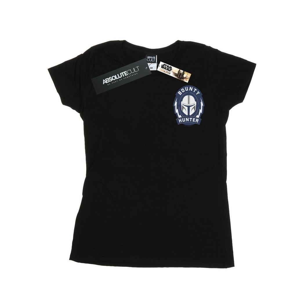 Star Wars Womens/Ladies The Mandalorian Bounty Hunter Badge Breast Print Cotton T-Shirt