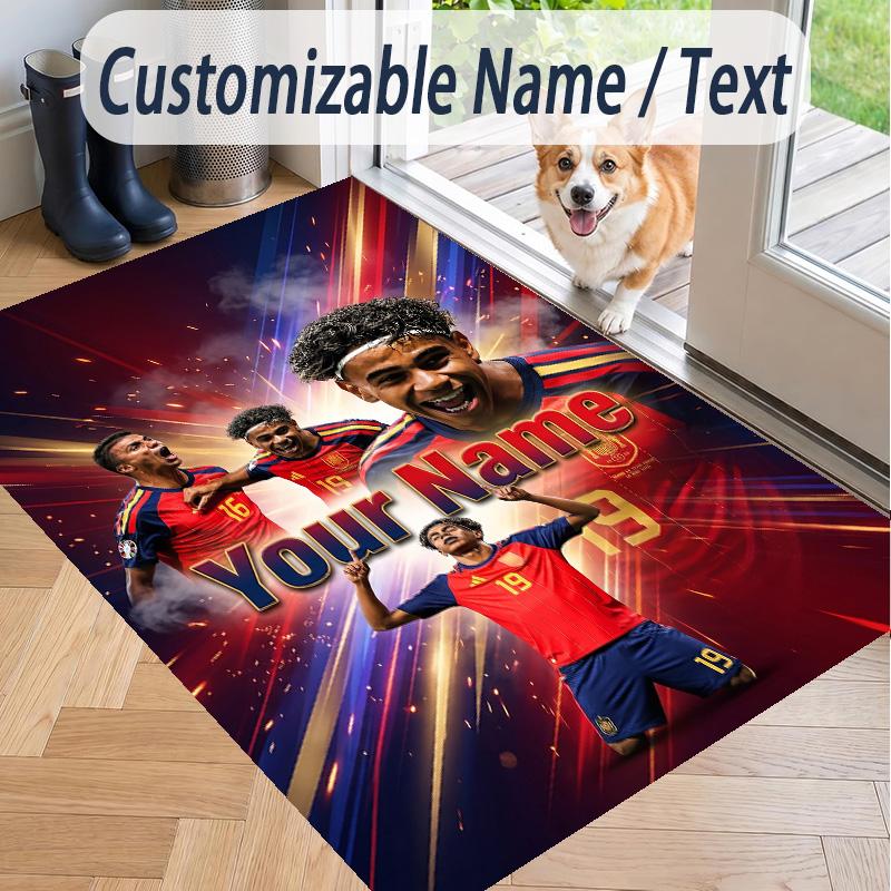 Custom Text Printed Rug Lamine Yamal Non Slip Floor Carpet For Home Room Decor