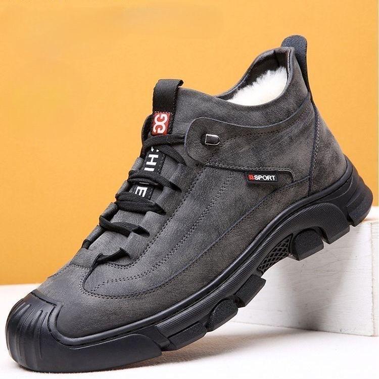 Мужские зимние хлопковые ботинки мужские, плюшевые, на толстой подошве, износостойкие, универсальные, для спорта и отдыха, теплые, зимние ботинки