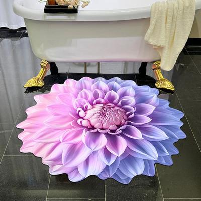 3D Цветочный коврик для пола Нескользящий Впитывающий коврик для ванной Реалистичный коврик с цветочным узором для кухни, спальни, гостиной, прихожей