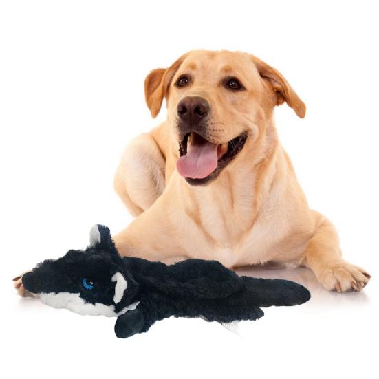 Игрушка для жевания домашних животных со встроенным звуковым генератором, снимает беспокойство, плюшевая игрушка в форме волка