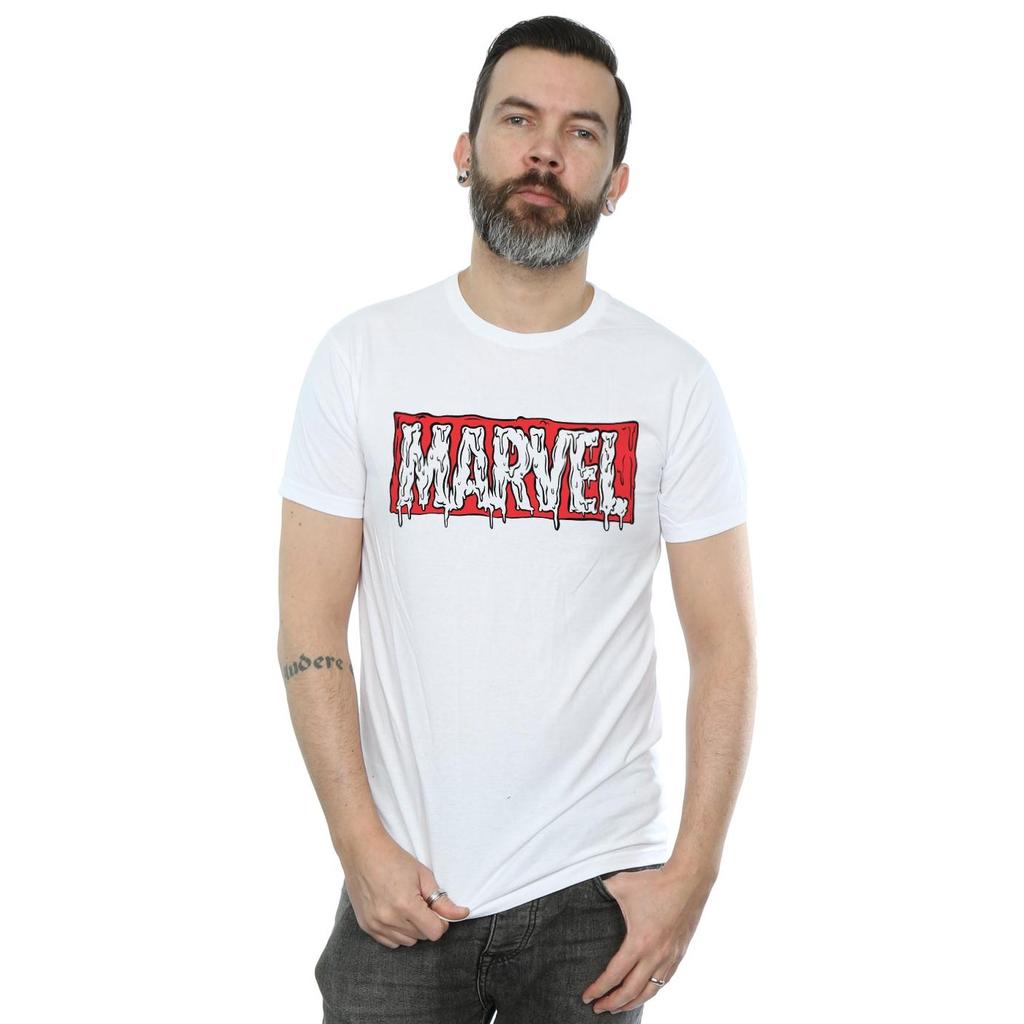 Marvel Mens Drip Logo T-Shirt