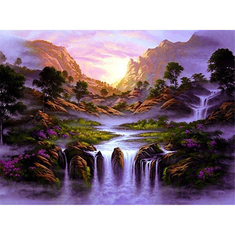 DIY 5D алмазная живопись водопад пейзаж ремесло полная круглая смола Алмазная вышивка крестиком горное настенное искусство