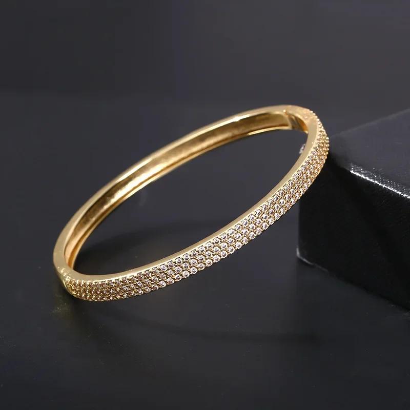 Модные микро инкрустированные циркониевые браслеты браслеты для женщин наручные украшения из нержавеющей стали многослойный браслет-манжета шарм подарки