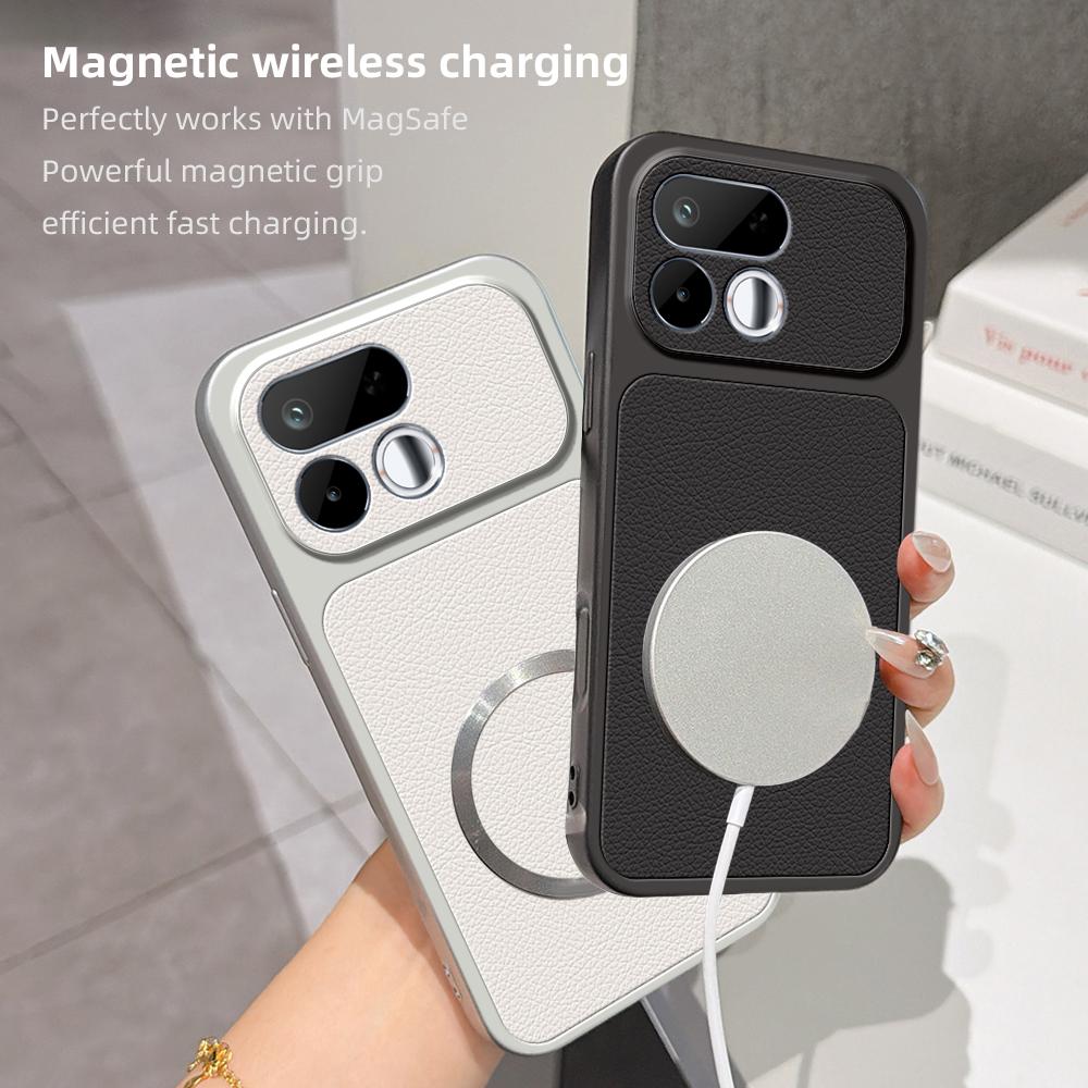 Для Realme C75 C71 C67 C65 C63 C61 C35 C33 C31 C30 C21 C20 Защитный чехол из кожи с текстурой личи с магнитной застежкой