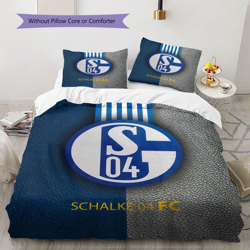 Schalke logo Bedding Quilt Set Quilt Cover Pillowcase Home Decoration Birthday Gift (1 * duvet cover + 2 * pillowcase, without core)