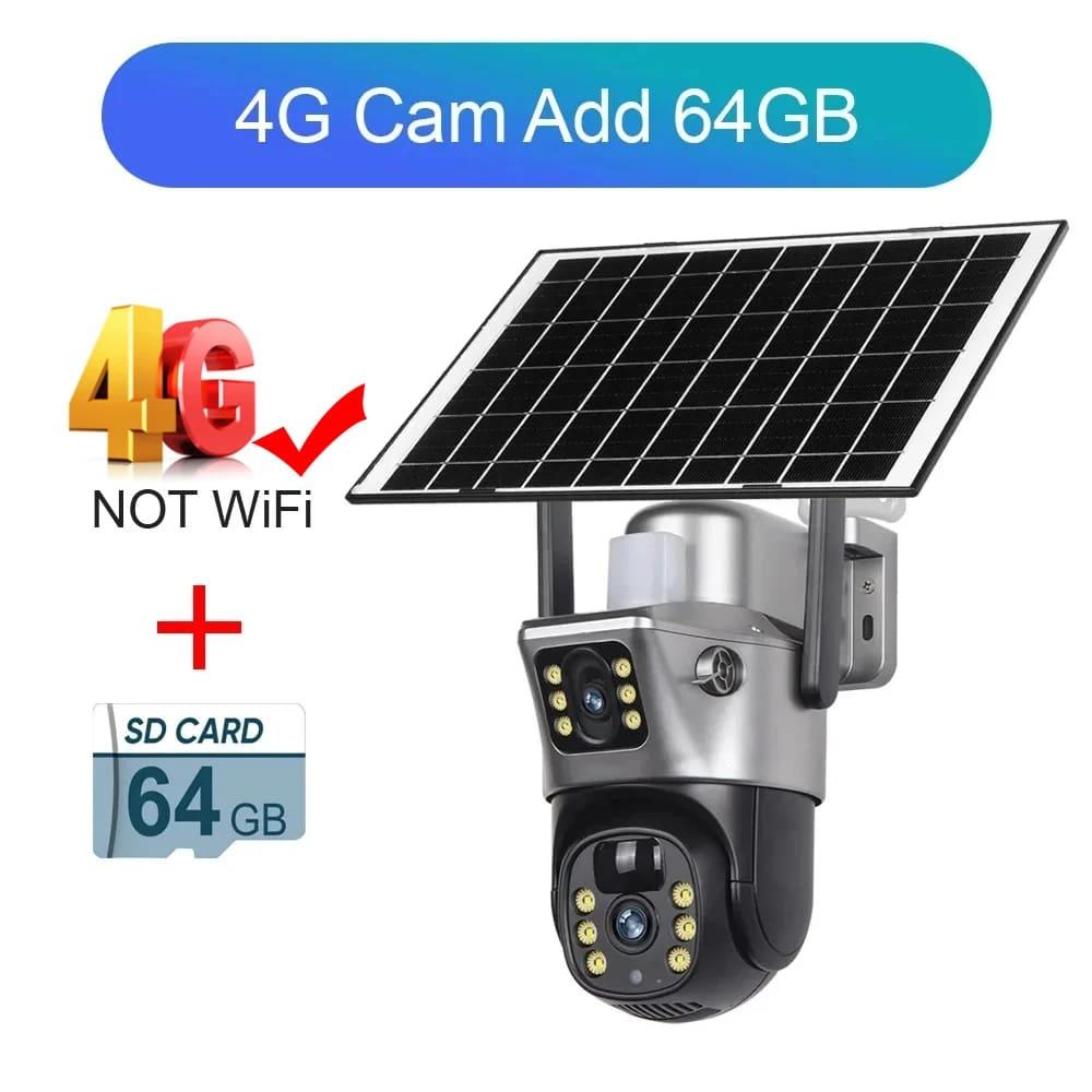 LS VISION 8МП 4K 4G Sim Солнечная Камера Двойной Объектив Wifi Уличная Водонепроницаемая Аккумуляторные IP Камеры PIR Ночное Видение Защита Безопасности