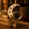 Boho Witchcraft Style Decoration Crescent Moon Black Cat Hanging Ornament, on Wall Decor, Decorative Figurine Rustic Star Door Window Pendant