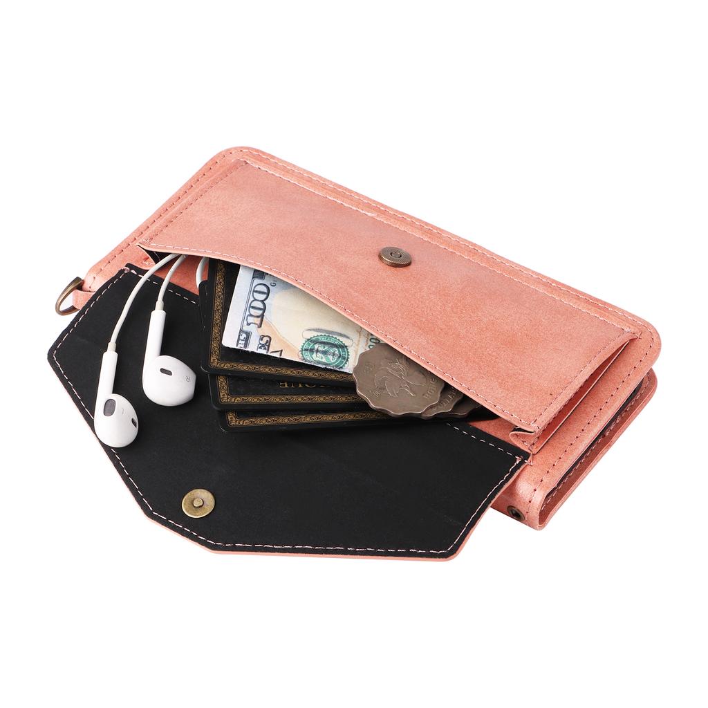 For Samsung Galaxy A56 5G Leather Case Magnetic Closure Wallet Stand Phone Cover with Crossbody Strap