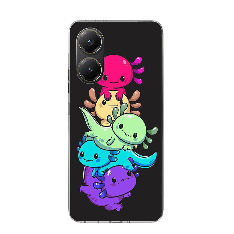 Милый Аксолотль Кавайный Чехол Для Телефона Для Xiaomi Poco X7 X6 X5 Pro F7 Ultra Redmi 15C 15 13 13C 12 12C 10 10A 10C 9 9A 9C 9T Обложка Poco
