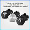 4Pcs 60mm Car Wheel Center Hub Caps Badge Accessories For Tesla Model 3 Model S Model X Model Y Roadster Performance Decor