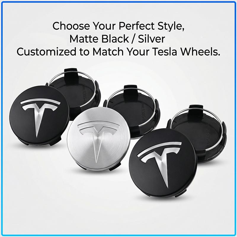 4Pcs 60mm Car Wheel Center Hub Caps Badge Accessories For Tesla Model 3 Model S Model X Model Y Roadster Performance Decor