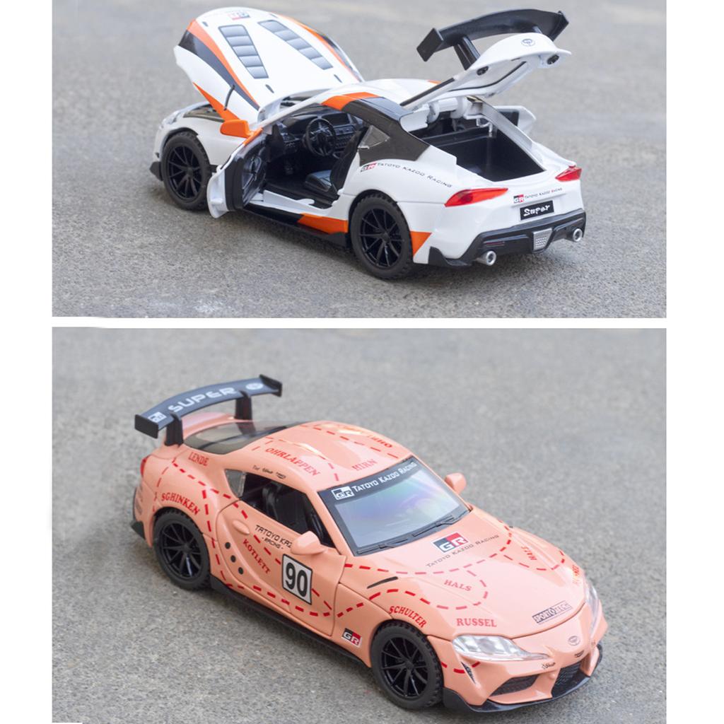 Масштаб 1/32 Toyota Supra GT4 Concept, литая под давлением модель автомобиля, игрушечный автомобиль с откатным механизмом, звуком и светом для детей, коллекция подарков для мальчиков и девочек