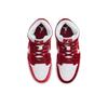 Кроссовки женские Air Jordan 1 Mid Red Velvet белые черные Team-Red FZ3334-100