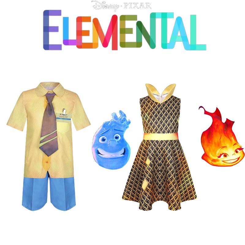 Вечернее платье для Хэллоуина Косплей Безумный Элементальный город Косплей Эмбер Огонь и Уэйд Вода Платье