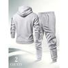 Men's Prayer Hand Peace Dove Printed Hoodie Set Drawstring Foot Tight Two Piece Set Trendy Retro Casual Sports