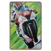 Хисун Металлическая табличка Винтажная Мотогонщик MotoGP Металлическая жестяная табличка Ретро Мотоциклетные гонки Железная живопись Настенное искусство Классический Мотоциклист Декоративная табличка f