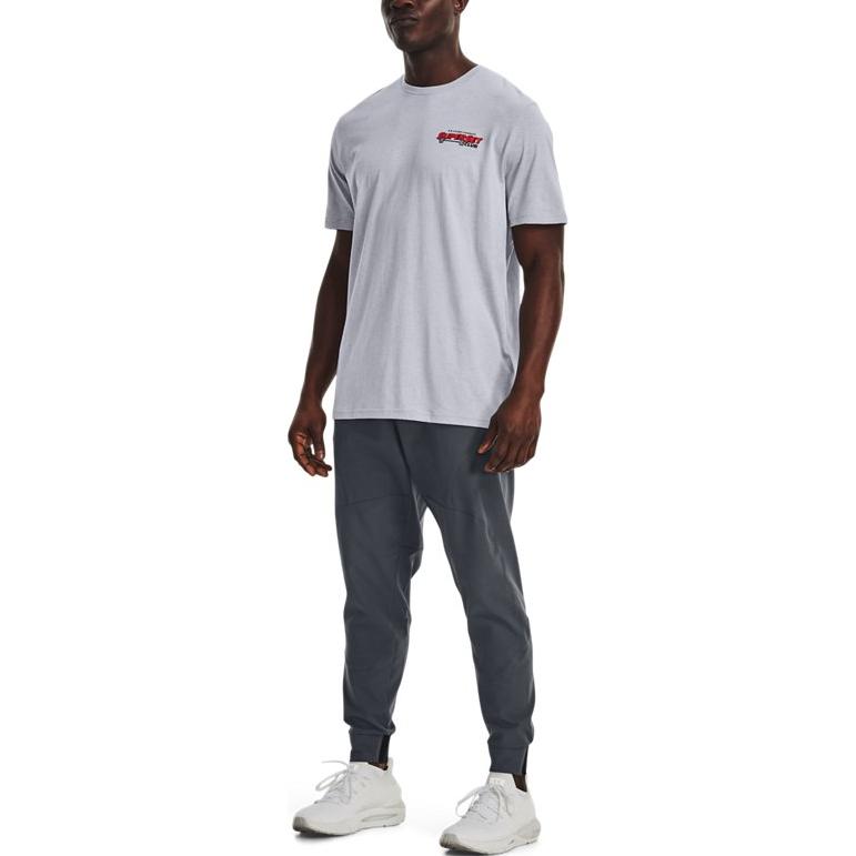 Under Armour Однотонная футболка с принтом для тренировок, свободного кроя, с круглым вырезом и короткими рукавами, мужские топы, серый 1373996-011