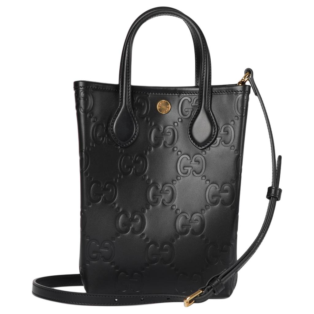 GUCCI Leather One Shoulder Handbag Mini Women's Black 790133-AADLO-1000