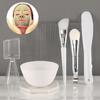 5Pcs White Silicone Face Mask Mixing Set – Bowl and Tools for Skincare, Ideal for Home or Salon Use