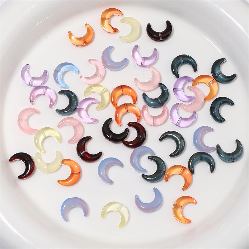 Разноцветные стеклянные бусины в форме полумесяца 15х12мм 10шт. Для изготовления украшений DIY Браслет Ожерелье