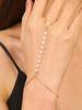 Chain Bracelet Pearl Heart Chain Multi Layer Finger Chain Alloy Finger Bracelet