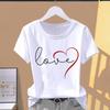 (Asian Size)  Print Casual Sweet Love Trend Style Women's Top Short Sleeve T-shirts Fashion Female T Clothing  Graphic Tee