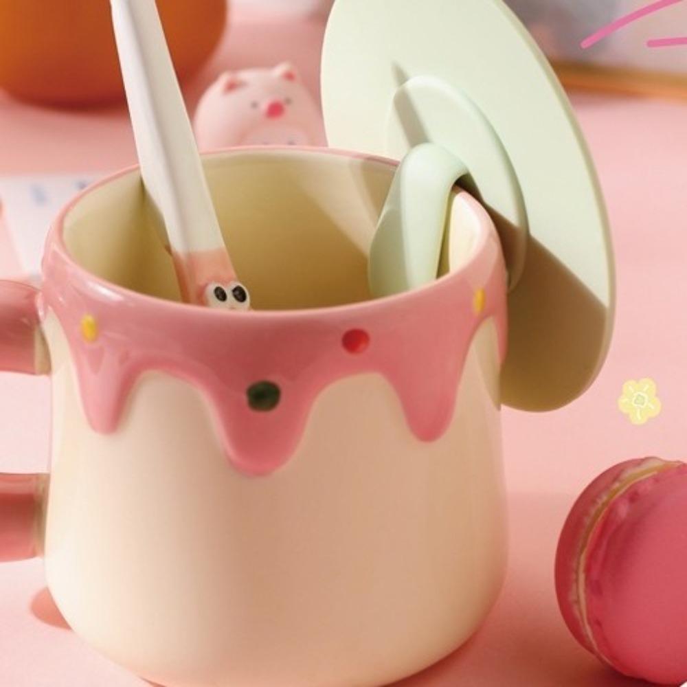 2PCS Dustproof Silicone Cup Lid Cartoon Drinking Glass Cover Glass Cup Lid Mug Cover Beer Mug