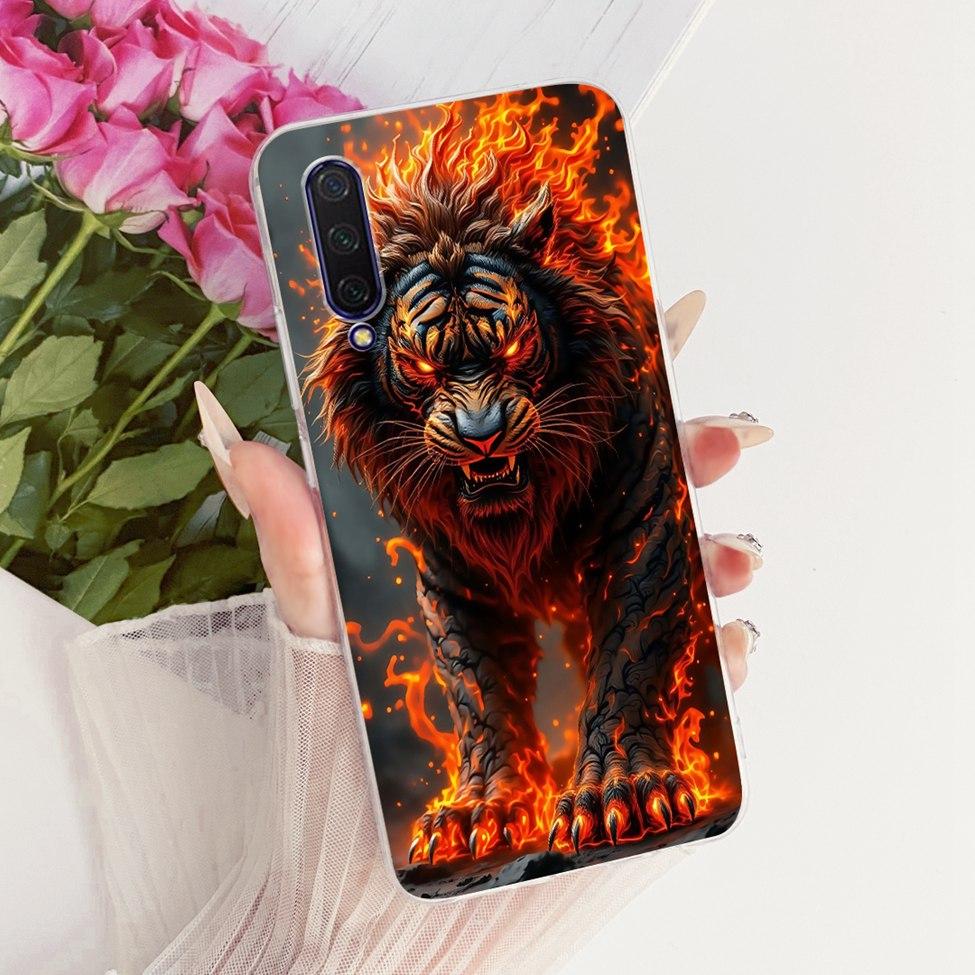 Transparent Casing For Xiaomi Mi9 Lite Case Cute Cat Fashion Butterfly Funny Cool Painted Cover M1904F3BG