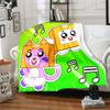 1pc Blanket Lankybox Foxy and Rocky3 Print Design, Lightweight Blanket for Sofa, Bed- Soft &Warm, Gift for All Seasons like Christmas, Halloween