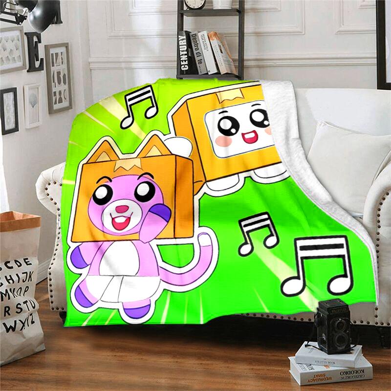 1pc Blanket Lankybox Foxy and Rocky3 Print Design, Lightweight Blanket for Sofa, Bed- Soft &Warm, Gift for All Seasons like Christmas, Halloween