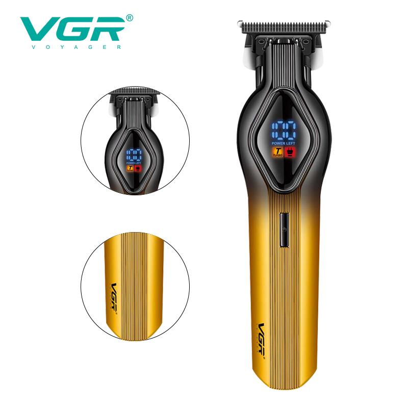 Оригинальный триммер для волос VGR V-921 с долгим сроком службы, мощный, для парикмахерской, набор триммеров для волос для мужчин, триммер для волос со светодиодным цифровым дисплеем, домашняя бритва