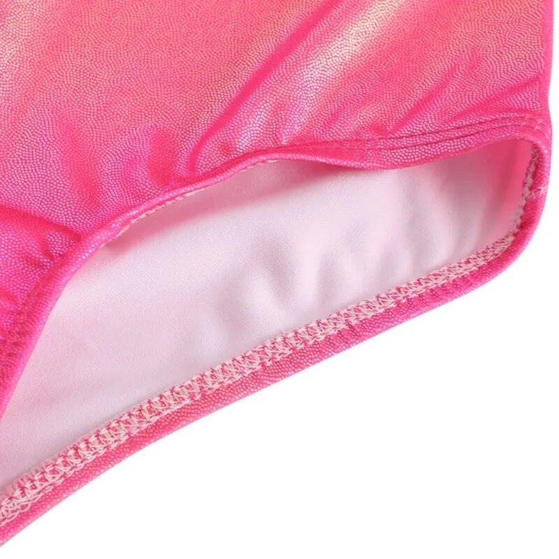 Одежда для балета и танцев с длинными рукавами и принтом для девочек, детские гимнастические боди розового цвета