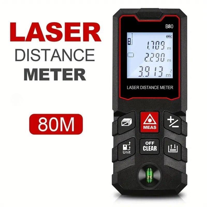 80M 100M Electronic Ruler Portable Laser Distance Meter Rangefinder Tape Range Finder Build Measure Device