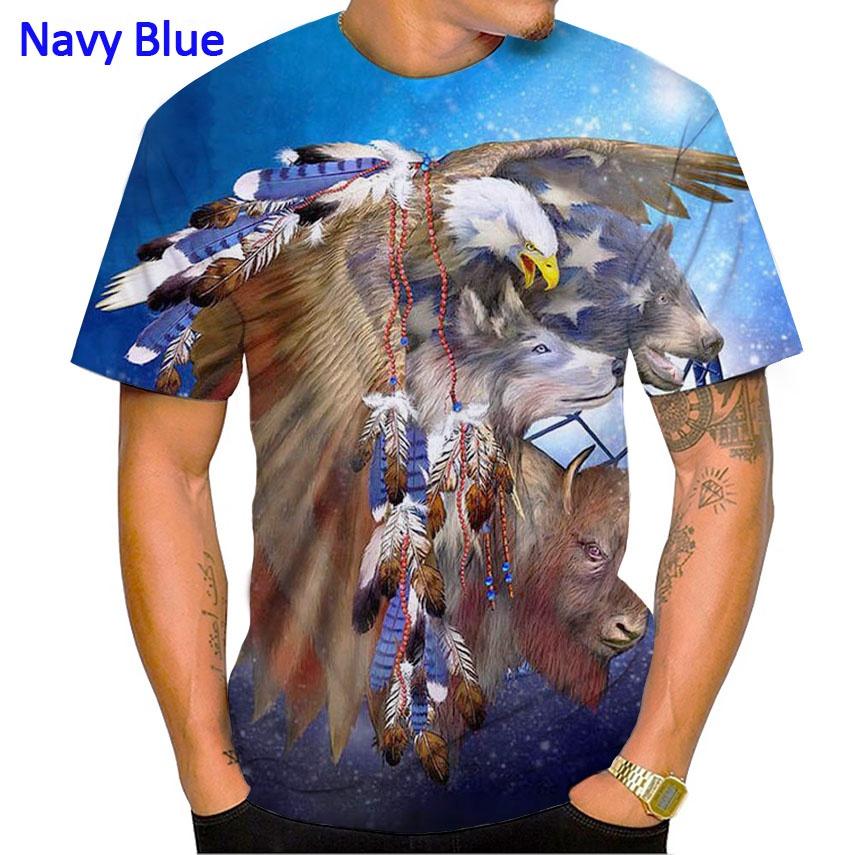 Новая футболка с коротким рукавом с принтом орла 3D, повседневная футболка с принтом животных орла в стиле хип-хоп и рок, креативная футболка с круглым вырезом